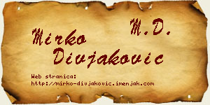 Mirko Divjaković vizit kartica